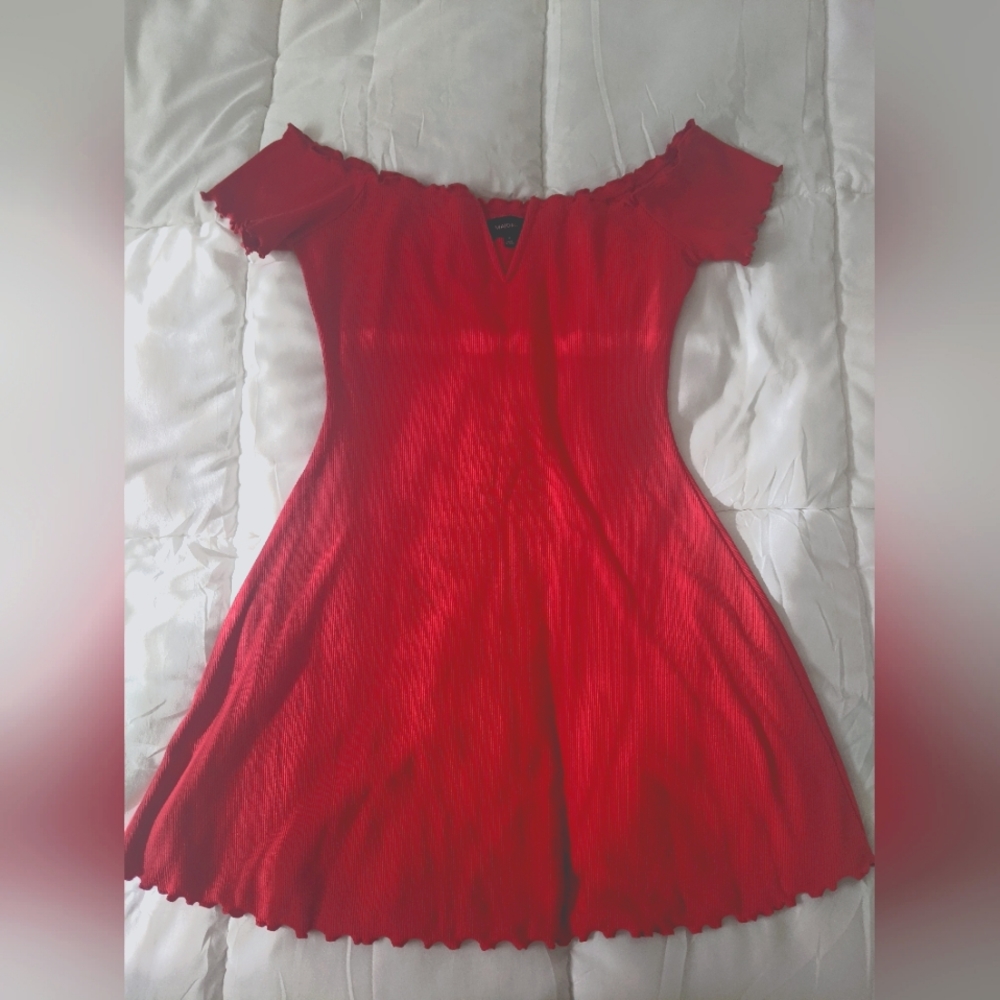 Red mini dress